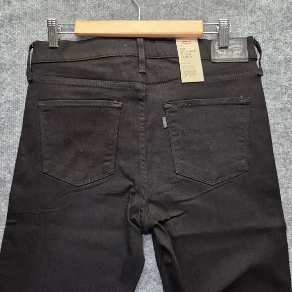 Levis 720 Jeans Womens 31 High-Rise Skinny Black Stretch Denim New With Tags - Picture 4 of 8
